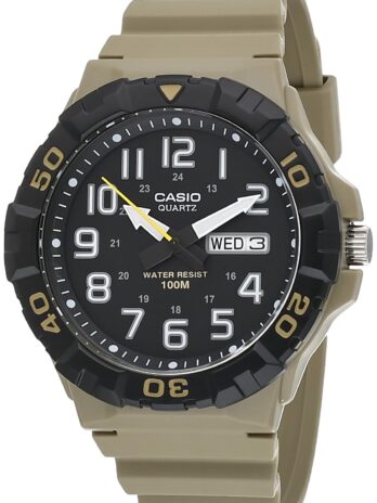 カシオ メンズ ミリタリー 3HD MRW-210H-5AVCF クォーツ腕時計, タン, スポーツ。