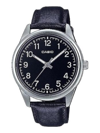 Casio MTP-V005D, ブラック///ホワイト, クォーツムーブメント。