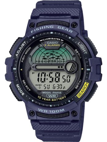 Casio(カシオ) メンズ フィッシングタイマー クォーツ時計 樹脂ストラップ付き, ブルー