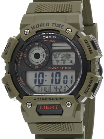 Casio Men’s World Time Chronograph Green Resin Watch