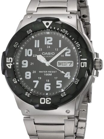 Casio Men’s Diver Style Quartz Watch with Stainless Steel Strap, Silver, 23.8 (Model: MRW-200HD-1BVCF)