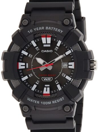 カシオ メンズ 高耐久 10年バッテリー日付表示腕時計 (モデル:MW610H-1AV) (ブラック), ブラック