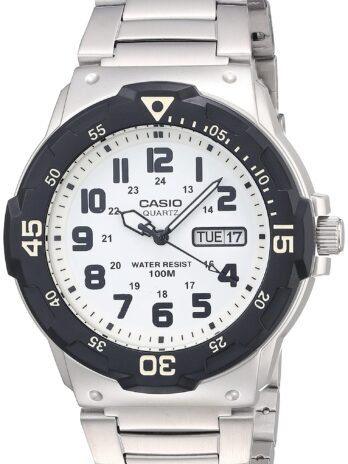 Casio Men’s Diver Style Quartz Watch with Stainless Steel Strap, Silver, 23.8 (Model: MRW-200HD-7BVCF)