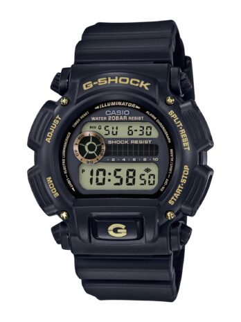 Casio メンズ「G-Shock」クォーツ樹脂スポーツウォッチ, ブラック/ゴールド