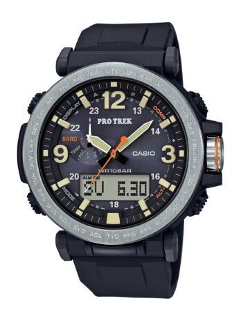 カシオ メンズ PRO TREK ステンレススチール 日本製クォーツウォッチ 樹脂ストラップ付き ブラック 23.77 (モデル:PRG-600-1CR)