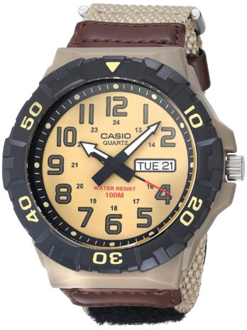 Casio Men’s Quartz Nylon Strap, Khaki, 28.4 Casual Watch (Model: MRW-210HB-5BVCF)