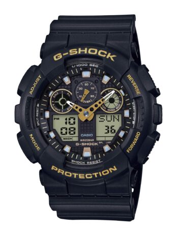 カシオ メンズ G-Shock XLシリーズ 日本製クォーツウォッチ シリコンストラップ付き ブラック 23 (モデル:GA-100GBX-1A9)
