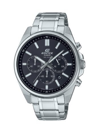 Casio Edificeクロノグラフ日付表示腕時計EFV650D, ブラック, EFV-650D-1AVCR。