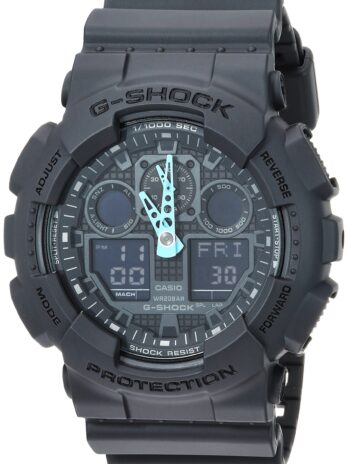 Casio Men’s G-Shock Analog-Digital Watch カシオ男性用腕時計 GA-100C-8ACR, Grey/Neon Blue(並行輸入)