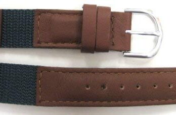 16 mmティールブラウンレザーナイロンステッチSport Watch Band Fits Swiss Army & Others