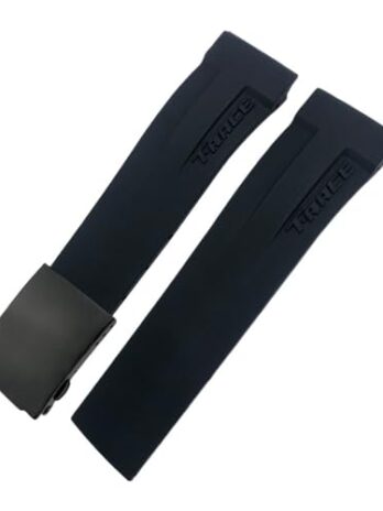 Tissot T048.417/T048.427 T-RACE T048 ソフトスポーツシリコン時計ストラップ折りたたみバックル(カラー:ブラックブラック、サイズ:21mm) 用の天然ゴム製 ウォッチバンド