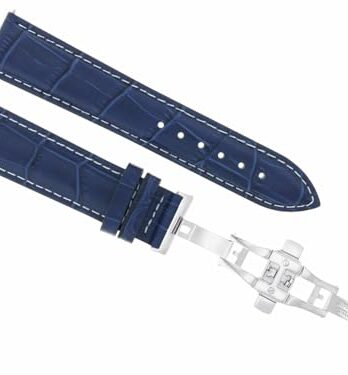 22 mmレザー時計ストラップバンドDeployment Clasp for Tissot Seastar 1000ブルーWS 3b
