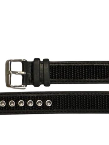 Speidel 18 mmブラックレザー/ナイロン防水バンドFits Timex Expedition & Swiss Army Wenger Watches