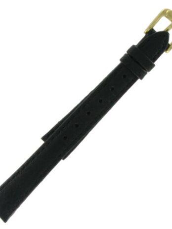 Speidel 13 mmブラックスポーツステッチCalfレザー時計バンド女性用