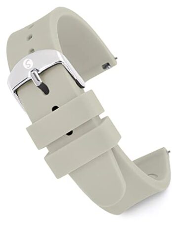 Speidel 交換用スクラブシリコン時計バンド 看護師 医師 学生用 18mm 20mm 22mm 24mm, ライトグレー/シルバーバックル, 18MM, クラシック
