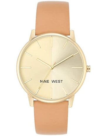 Nine West レディースゴールドトーンストラップウォッチ, ブラウン/ゴールド, NW/1996CHCM。