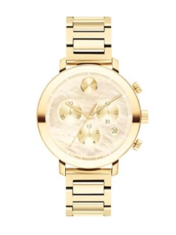Movado レディース ボールド エボリューション ゴールド イオンプレーティング ステンレススチール ケースとリンクブレスレット イエローゴールド (モデル:3600788), イエローゴールドメッキ。, クォーツ腕時計。
