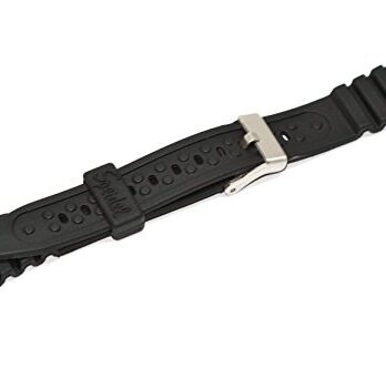 15 mm All Black Rubber Band Fits Timex Ironman Triathlon Watches