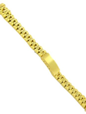 13 mm Curved End Speidel導入バックルゴールドトーンセミソリッドリンクステンレススチール時計バンド3114 / 17