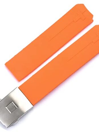 RAYESS Tissot T-Touch T013 T047 20mm ソフトシリコンラバーウォッチバンド ブラック オレンジ スポーツ 防水 腕時計ストラップ T091 T013420A (カラー: オレンジ-シルバー、サイズ: 20mm)