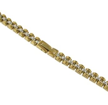 10 mm Speidelゴールドとシルバートーンエレガントソリッドリンク折り曲げ調節可能なクラスプ時計バンド685 / 15