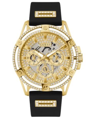 GUESS Trend 48mm サイズ ゴールドダイヤル メンズクロノグラフウォッチ – GW0537G2, ゴールド, クラシック