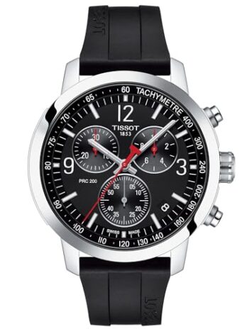 [ティソ] 腕時計 TISSOT PRC 200(ピーアールシー 200) クロノグラフ ラバーベルトベルト [正規輸入品] T1144171705700 メンズ ブラック文字盤