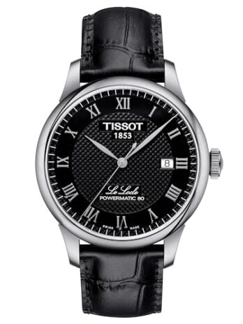 [ティソ] 腕時計 Tissot ル・ロックル オートマティック パワーマティック80 ブラック文字盤 レザー T0064071605300 メンズ