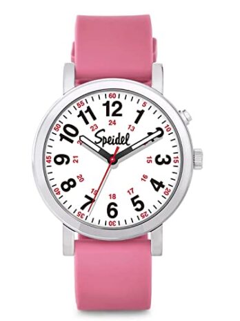 Speidel Glow ScrubWatch? エレクトロルミネッセンスダイヤル 看護師 医師 学生 3ATM 刻印可能, ピンク, Scrub GLOW