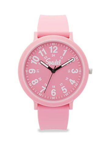 Speidel エコカラーポップ リサイクル可能 プラスチックウォッチ 18mmリサイクルシリコンストラップ付き, ピンク, 18mm, エコカラーポップウォッチ。