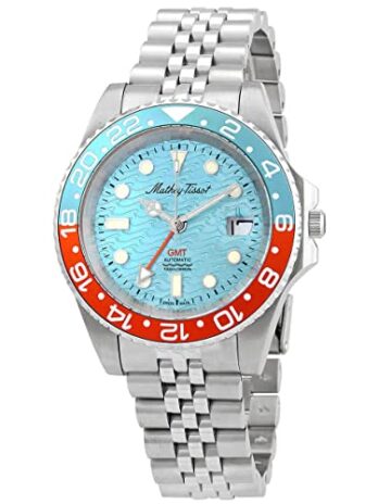 Mathey-Tissot GMT 自動ブルーダイヤル メンズ腕時計 H903ATBO, ブレスレット