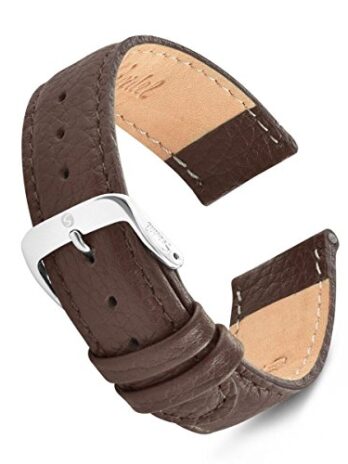 Speidel GenuineレザーWatch band-blackブラウンand Honey 16 mm、18 mm、20 mm、22 mm、19 mm 24 mm交換用ストラップwithトーンステッチ、ステンレススチールメタルバックル留め、バンドFits Most Watchブランド 24mm ブラウン