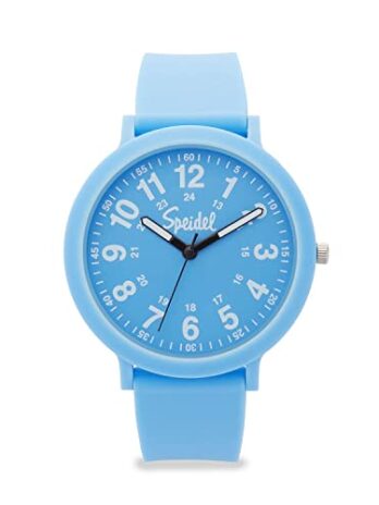 Speidel エコカラーポップ リサイクル可能 プラスチックウォッチ 18mmリサイクルシリコンストラップ付き, ブルー, 18mm, エコカラーポップウォッチ。