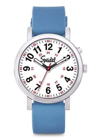 Speidel Glow ScrubWatch? エレクトロルミネッセンスダイヤル 看護師 医師 学生 3ATM 刻印可能, ブルー, Scrub GLOW