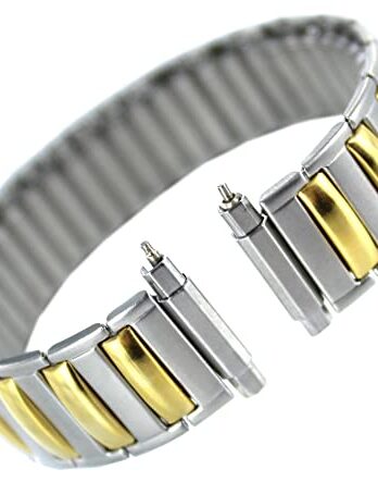 時計バンド拡張メタルLadiesバンド2つトーンFits Sizes 10 mm to 14 mm