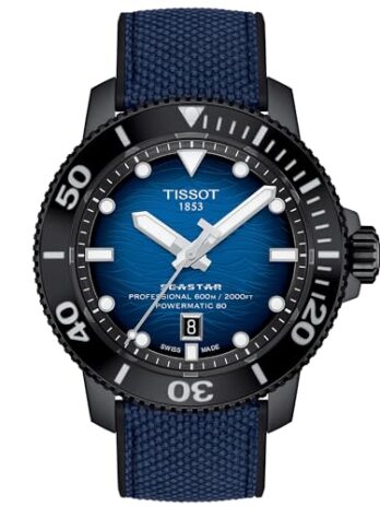 [ティソ] 腕時計 TISSOT SEASTAR レザーベルト T1206073704100 メンズ ブルー文字盤