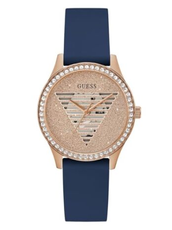 GUESS レディース 38mm 腕時計, ブルー/ローズゴールドトーン/ローズゴールド, one, LADY IDOL。