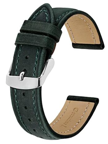 BISONSTRAP 腕時計用ベルト、ヴィンテージレザー交換用ブレスレット、バンド幅-14mm 15mm 16mm 17mm 18mm 19mm 20mm 21mm 22mm 23mm 24mm, ブラウン, 18mm, レトロ。