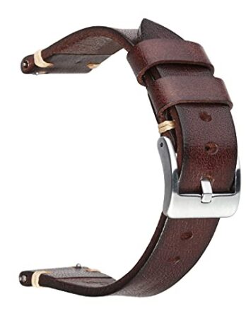 Berfine レトロ ハンドメイド 腕時計バンド クイックリリース ヴィンテージ レザー 腕時計ストラップ 交換用 幅18mm 20mm 22mm 24mm 26mm, Dark Brown, 22mm, レトロ。
