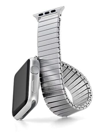 Speidel Twist-O-Flex メタル拡張 42mm / 44mm ステンレススチール ストレッチウォッチバンド 交換用 スマートウォッチシリーズ1 2 3 4 5インチ つや消しシルバー ブラック 6 つや消し。