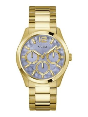 GUESS ステンレススチール アナログ ブルーダイヤル メンズ腕時計 -Gw0707G2、バンドカラー – ゴールド, 文字盤の色:ブルー, Onesize, モダン