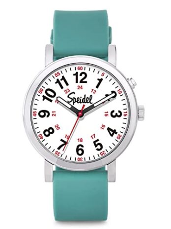 Speidel Glow ScrubWatch? エレクトロルミネッセンスダイヤル 看護師 医師 学生 3ATM 刻印可能, ティール, 38 mm, Scrub GLOW