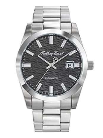 Mathey-Tissot 自動ブラックダイヤル メンズウォッチ – H1450ATAS, ブラック, ブレスレット