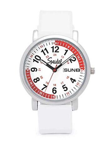 Speidel スクラブウォッチ? 脈拍計 30 V2 パルスシェード 象限 看護師 医師 医療専門家 学生 男性 女性 ユニ 読みやすい文字盤 ミリタリータイム 秒針 シリコンバンド 防水, ホワイト, スクラブ 30V2