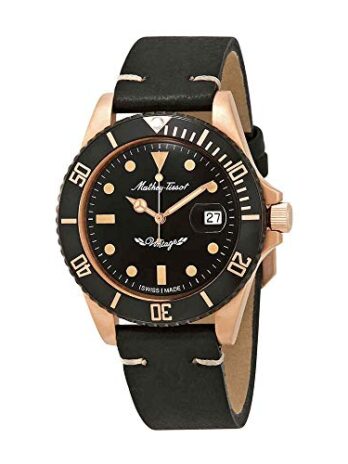 Mathey-Tissot Rolly ヴィンテージ ブロンズ 自動巻き ブラックダイヤル メンズ腕時計 H901BZN, ブラック, カジュアル。