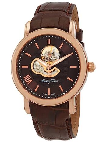 Mathey-Tissot スケルトン自動ブラウンダイヤル メンズ腕時計 H7053PM, モダン