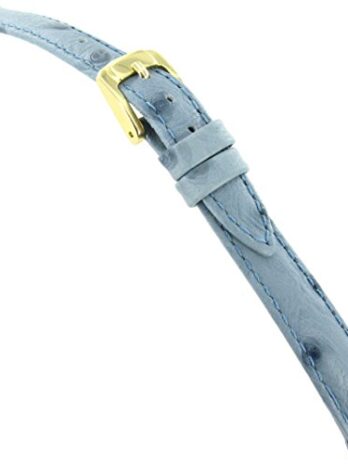 14 mm Speidel防水Ostrich Grain本革ブルーWatch Band Regular