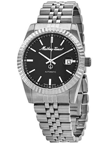 Mathey-Tissot Mathy III 自動ブラックダイヤル メンズ腕時計 H1810ATAN, ブラック///ホワイト, ブレスレット