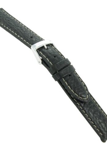 19 mm Speidel Genuine Calfskin Leather Padded Stitchedブラックメンズコントラストステッチ腕時計バンドストラップ