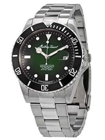 Mathey-Tissot Mathy ヴィンテージ ジャンボ グリーンダイヤル メンズ腕時計 H907ATNV, ブレスレット